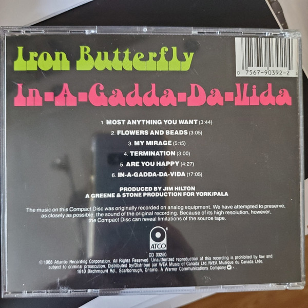 Iron Butterfly - In-A-Gadda-Da-Vida (CD, Album, RE) (Near Mint (NM or M-)) - Image 2
