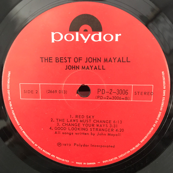 John Mayall - The Best Of John Mayall (2xLP, Comp, Gat) (Very Good (VG)) - Image 3