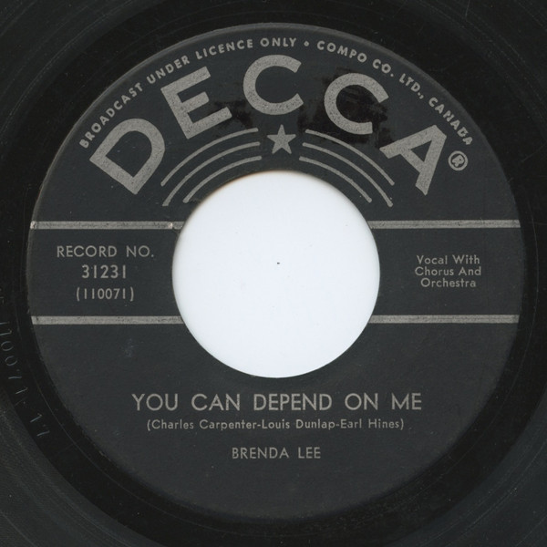 Brenda Lee - It's Never Too Late / You Can Depend On Me (7") (Near Mint (NM or M-)) - Image 4