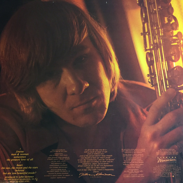 John Klemmer - Finesse (LP, Album, RE) (Very Good Plus (VG+)) - Image 2