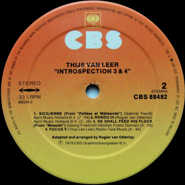 Thijs van Leer - Introspection 3 & 4 (2xLP, Album, Comp, Gat) (Very Good Plus (VG+)) - Image 4