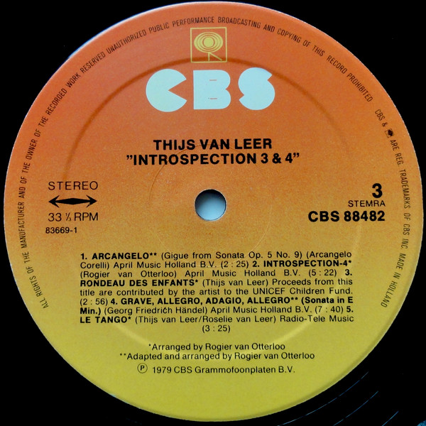 Thijs van Leer - Introspection 3 & 4 (2xLP, Album, Comp, Gat) (Very Good Plus (VG+)) - Image 5