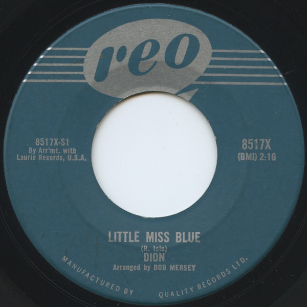 Dion (3) - Lonely Teenager / Little Miss Blue (7", Single) (Near Mint (NM or M-)) - Image 2