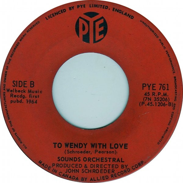 Sounds Orchestral - Cast Your Fate To The Wind / To Wendy With Love (7", Single) (Near Mint (NM or M-)) - Image 2