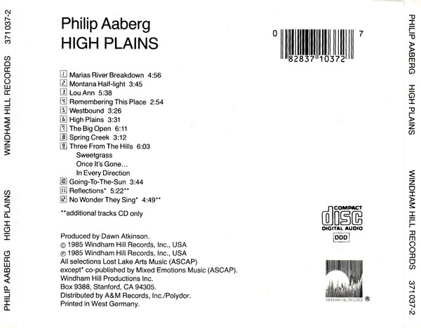 Philip Aaberg - High Plains (Solo Piano) (CD, Album) (Near Mint (NM or M-)) - Image 2