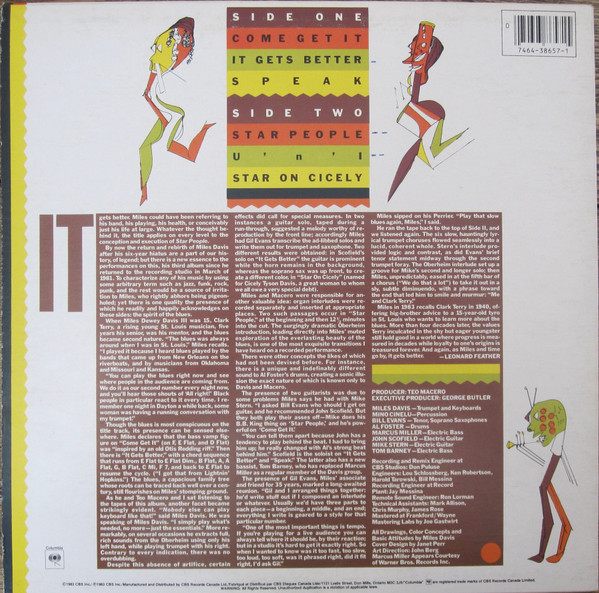 Miles Davis - Star People (LP, Album) (Very Good Plus (VG+)) - Image 2