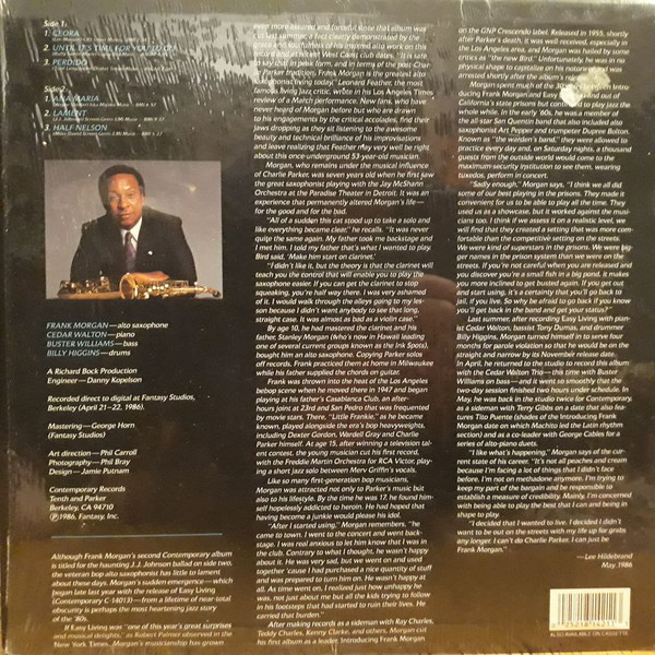 Frank Morgan - Lament (LP, Album) (Very Good Plus (VG+)) - Image 2