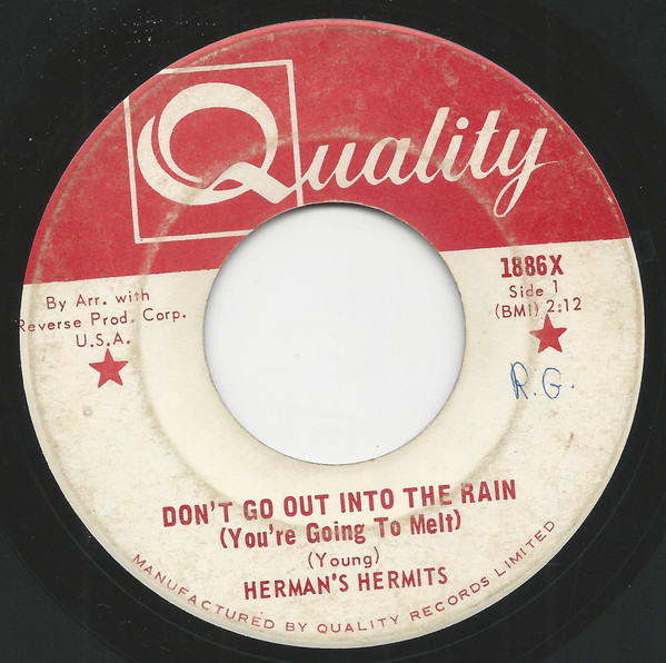 Herman's Hermits - Don't Go Out Into The Rain (You're Going To Melt) (7", Single) (Very Good Plus (VG+))