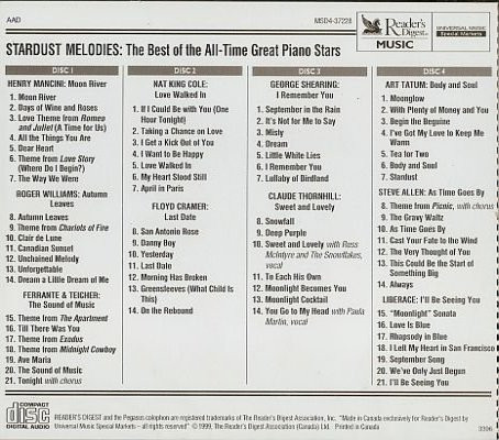 Various - Stardust Melodies The Best Of The All-Time Greatest Piano Stars (4xCD, Comp, Ltd) (Near Mint (NM or M-)) - Image 2