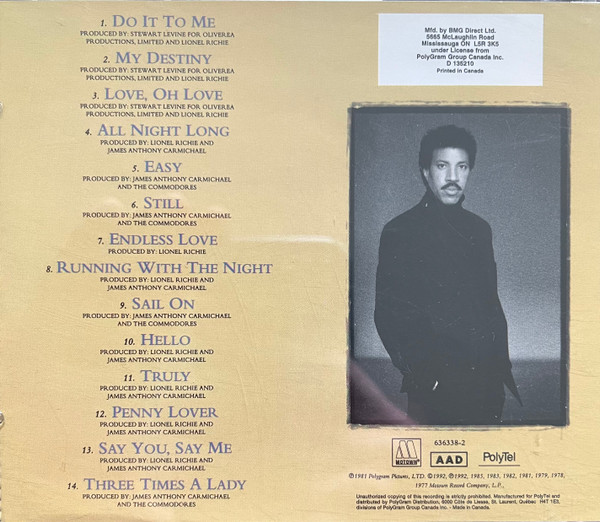 Lionel Richie - Back To Front (CD, Comp, Club, RE, D 1) (Mint (M)) - Image 2