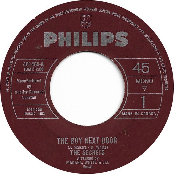 The Secrets (9) - The Boy Next Door (7", Single, Mono) (Near Mint (NM or M-)) - Image 2