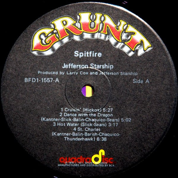 Jefferson Starship - Spitfire (LP, Album, Quad) (Mint (M)) - Image 5