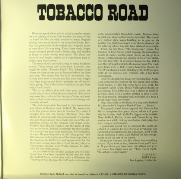 Brother Jack McDuff - Tobacco Road (LP, Album, RE, Gat) (Near Mint (NM or M-)) - Image 3