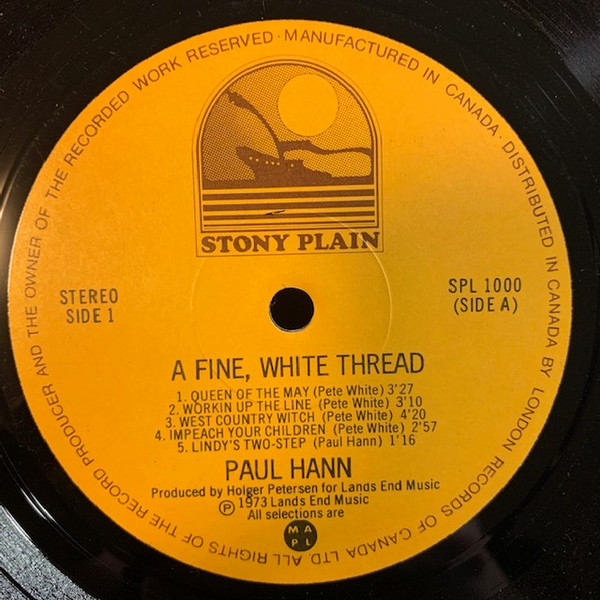 Paul Hann - A Fine, White Thread (LP, Album) (Mint (M)) - Image 3