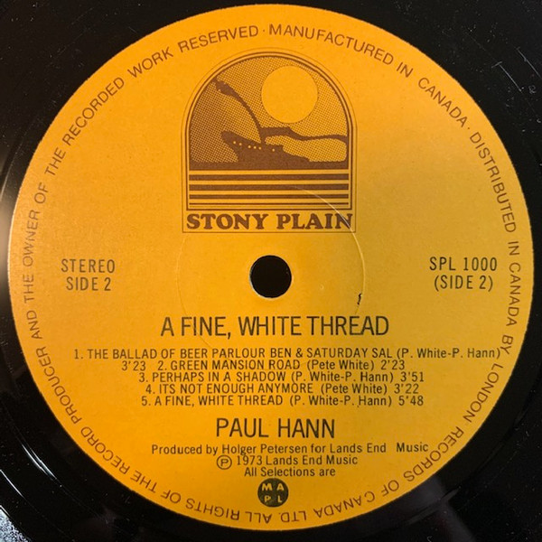 Paul Hann - A Fine, White Thread (LP, Album) (Mint (M)) - Image 4