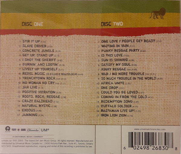 Bob Marley & The Wailers - Gold (2xCD, Comp) (Near Mint (NM or M-)) - Image 2