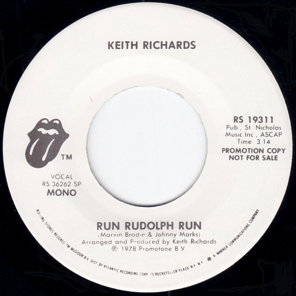 Keith Richards - Run Rudolph Run (7", Mono, Promo) (Near Mint (NM or M-))