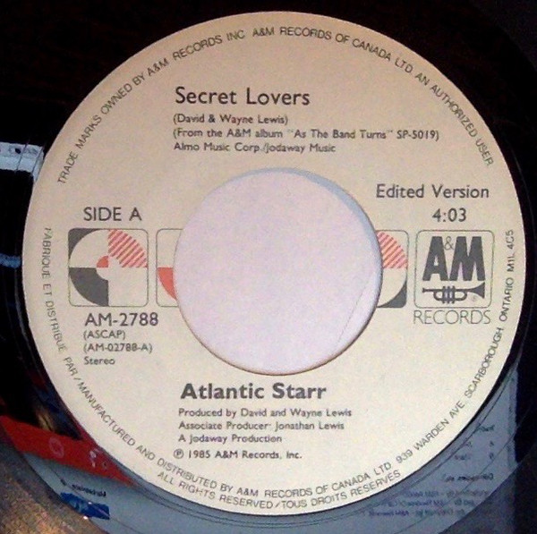 Atlantic Starr - Secret Lovers (7", Single) (Near Mint (NM or M-))