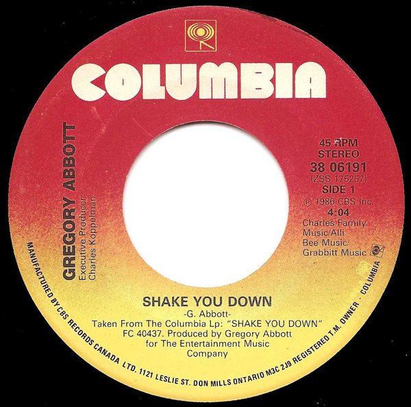 Gregory Abbott - Shake You Down (7", Single) (Near Mint (NM or M-))