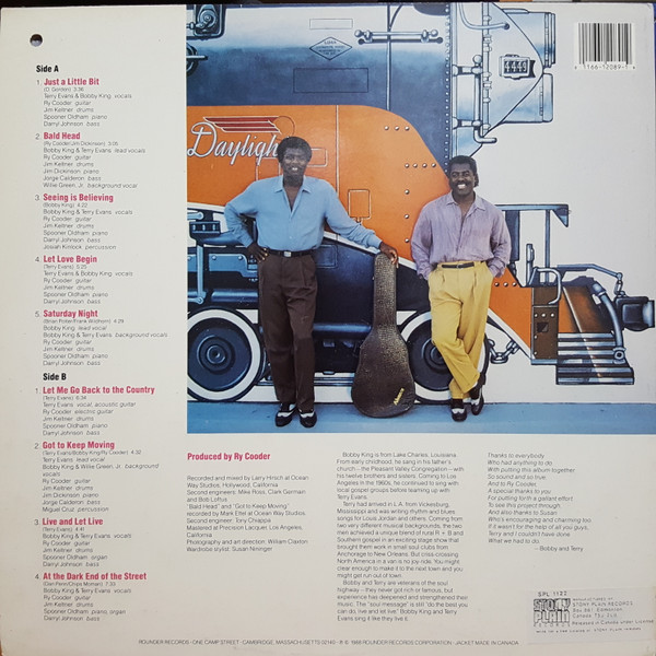 Bobby King & Terry Evans - Live And Let Live! (LP, Album) (Very Good Plus (VG+)) - Image 2