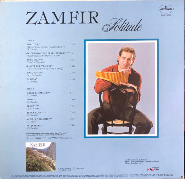 Zamfir* - Solitude (LP, Album) (Mint (M)) - Image 2
