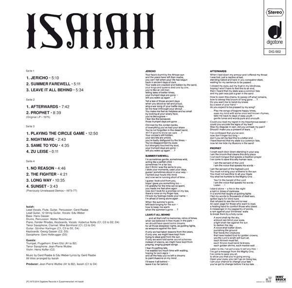 Isaiah (4) - Isaiah (LP, Album, RE + LP + CD, Album, Enh, RE + CD + Ltd) (Very Good Plus (VG+)) - Image 2