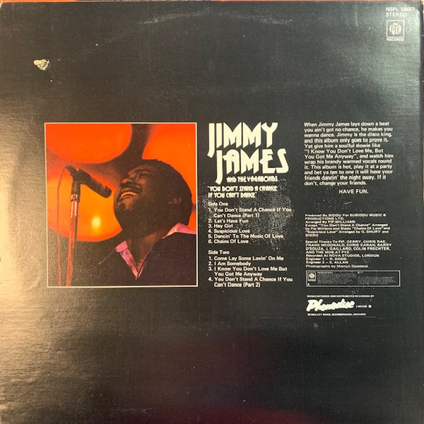 Jimmy James & The Vagabonds - You Don't Stand A Chance If You Can't Dance (LP, Album) (Very Good Plus (VG+)) - Image 2