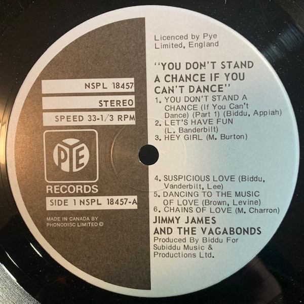 Jimmy James & The Vagabonds - You Don't Stand A Chance If You Can't Dance (LP, Album) (Very Good Plus (VG+)) - Image 3