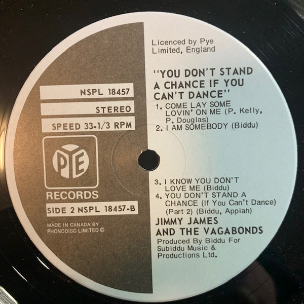 Jimmy James & The Vagabonds - You Don't Stand A Chance If You Can't Dance (LP, Album) (Very Good Plus (VG+)) - Image 4