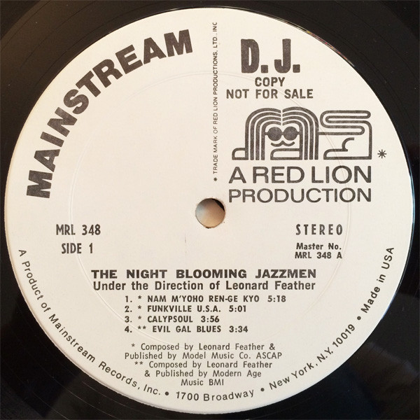 The Night Blooming Jazzmen - The Night Blooming Jazzmen (LP, Promo) (Near Mint (NM or M-)) - Image 2