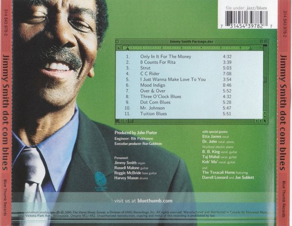 Jimmy Smith - Dot Com Blues (CD, Album) (Near Mint (NM or M-)) - Image 4