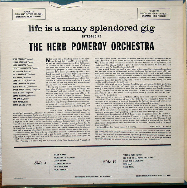 The Herb Pomeroy Orchestra - Life Is A Many Splendored Gig (LP, Album) (Very Good Plus (VG+)) - Image 2
