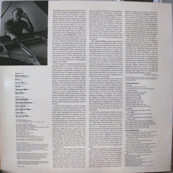 Steve Kuhn - Mostly Ballads (LP, Album) (Near Mint (NM or M-)) - Image 2