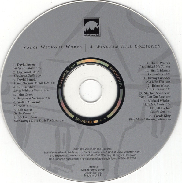 Various - Songs Without Words (CD, Comp, Club, Enh) (Near Mint (NM or M-)) - Image 3