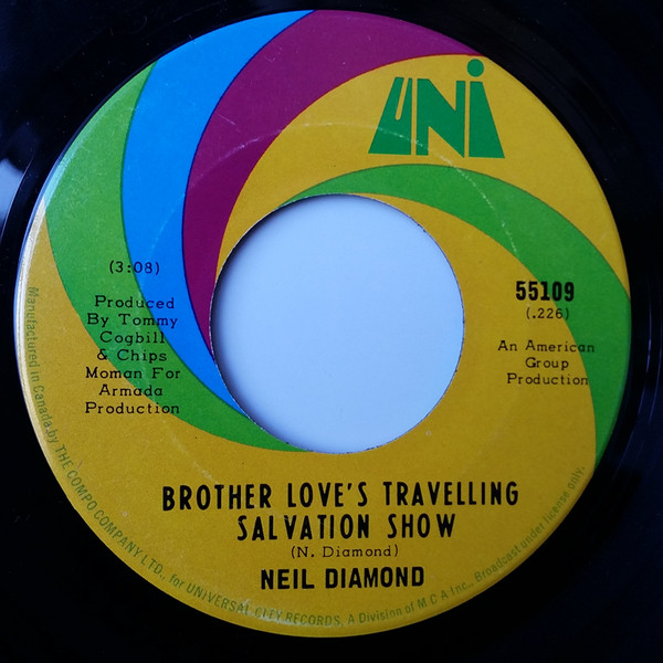 Neil Diamond - Brother Love's Travelling Salvation Show / A Modern Day Version Of Love (7", Single) (Very Good Plus (VG+))