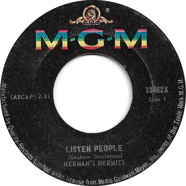 Herman's Hermits - Listen People / Got A Feeling (7", Single) (Near Mint (NM or M-))
