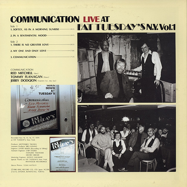 Communication (4) - Live At Fat Tuesday's New York Vol.1 (LP) (Very Good Plus (VG+)) - Image 2