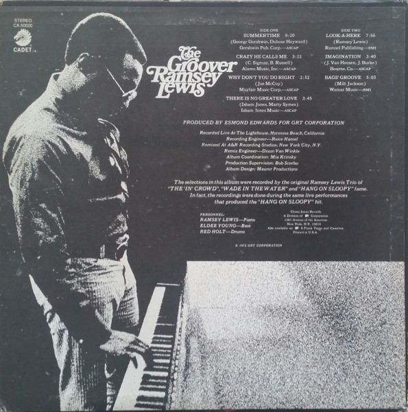 Ramsey Lewis - The Groover (LP, Album, Pre) (Very Good (VG)) - Image 2
