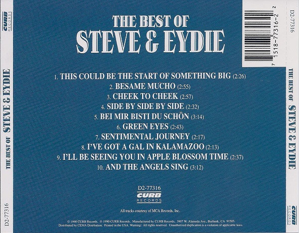 Steve & Eydie - The Best Of Steve & Eydie (CD, Comp, RE) (Near Mint (NM or M-)) - Image 2