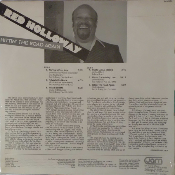 Red Holloway - Hittin' The Road Again (LP, Album) (Near Mint (NM or M-)) - Image 2