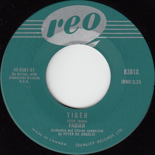 Fabian (6) - Tiger / Mighty Cold (To A Warm Warm Heart) (7") (Very Good Plus (VG+))