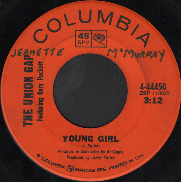 Gary Puckett & The Union Gap - Young Girl (7", Single) (Good Plus (G+))