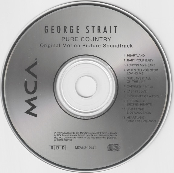 George Strait - Pure Country (Original Motion Picture Soundtrack) (CD, Album) (Near Mint (NM or M-)) - Image 3