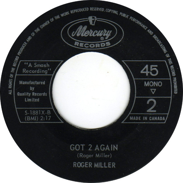 Roger Miller - Dang Me (7", Single, Mono) (Near Mint (NM or M-)) - Image 2