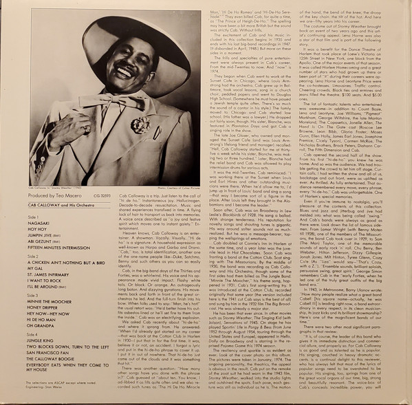 Cab Calloway - Hi De Ho Man (2xLP, Comp, Car) (Very Good Plus (VG+)) - Image 2