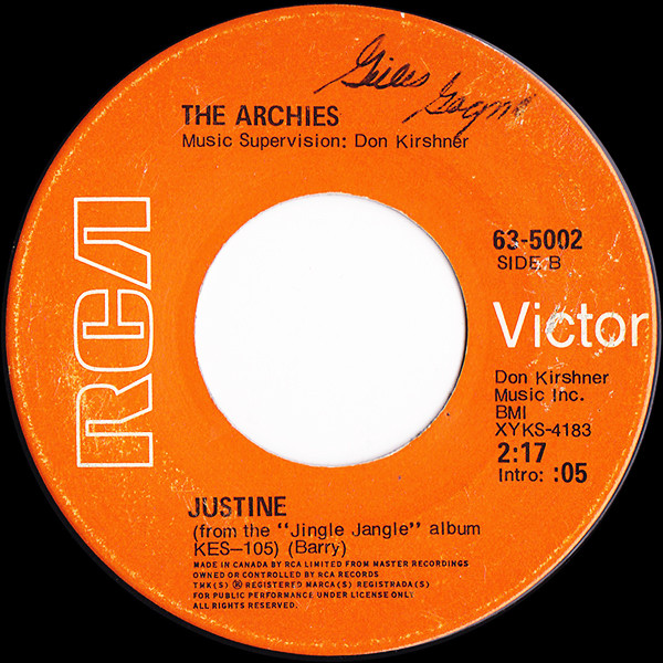 The Archies - Jingle Jangle (7", Single) (Near Mint (NM or M-)) - Image 4