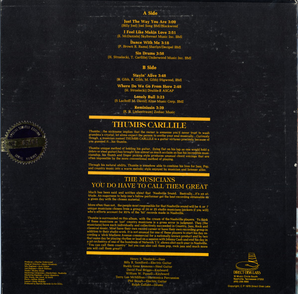 Thumbs Carllile - Guitar Wizard (LP, Ltd, Num, S/Edition) (Very Good Plus (VG+)) - Image 2