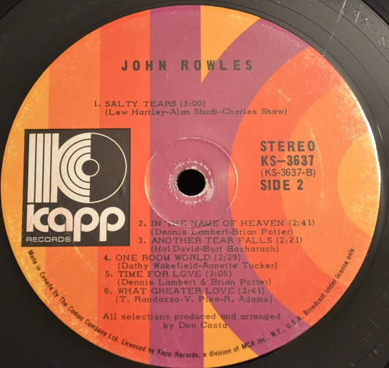 John Rowles - Cheryl Moana Marie (LP, Album) (Mint (M)) - Image 4