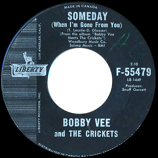 Bobby Vee - Punish Her / Someday (When I'm Gone From You) (7", Single) (Near Mint (NM or M-)) - Image 2