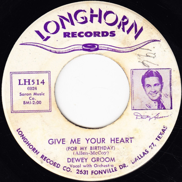 Dewey Groom - Just Call Me On The Phone / Give Me Your Heart (7") (Near Mint (NM or M-)) - Image 2